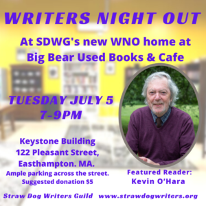 Writers Night Out graphic for July