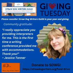 Donate to Straw Dog Writers Guild on Giving Tuesday