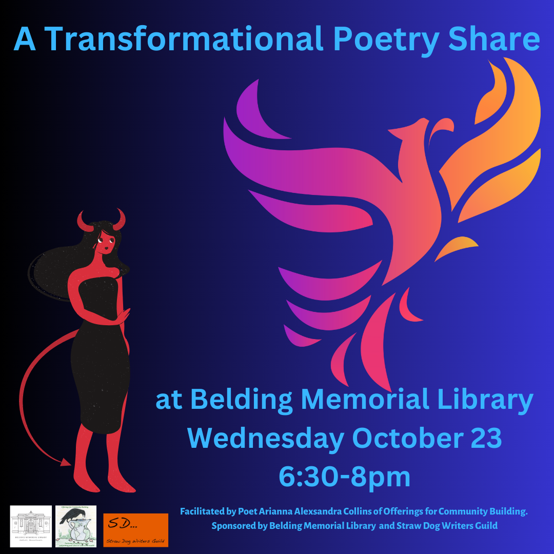 A Transformational Poetry Share with Arianna Alexsandra Collins at Belding Memorial Library