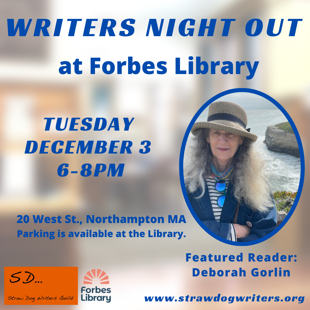 Writers Night Out on December 3 with Deborah Gorlin